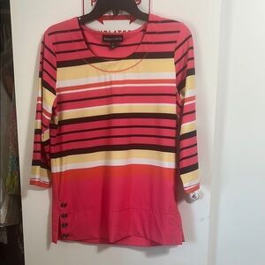 Thomas & Olivia Women's Striped Pink Top almost brand new, wore once runs big
